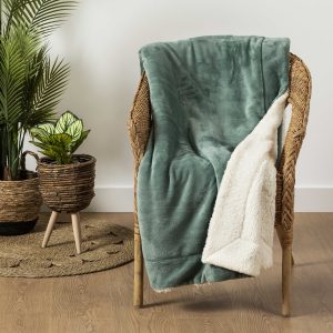 Manta velvet sherpa verde frances
