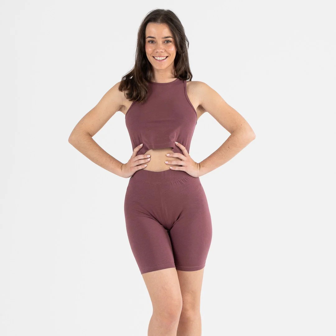 Conjunto deportivo culotte mujer berenjena - Imagen 2
