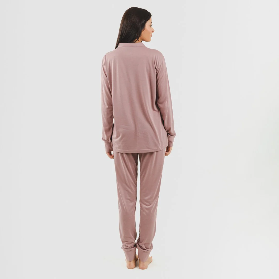 Conjunto deportivo chaqueta cremallera mujer malva - Imagen 6