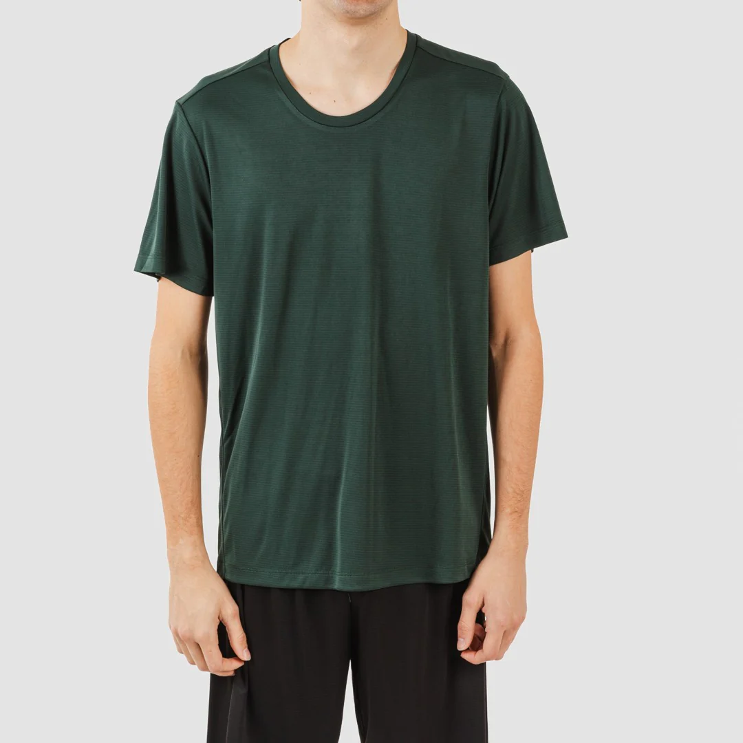 Conjunto deportivo corto tecnico hombre verde botella negro - Imagen 4