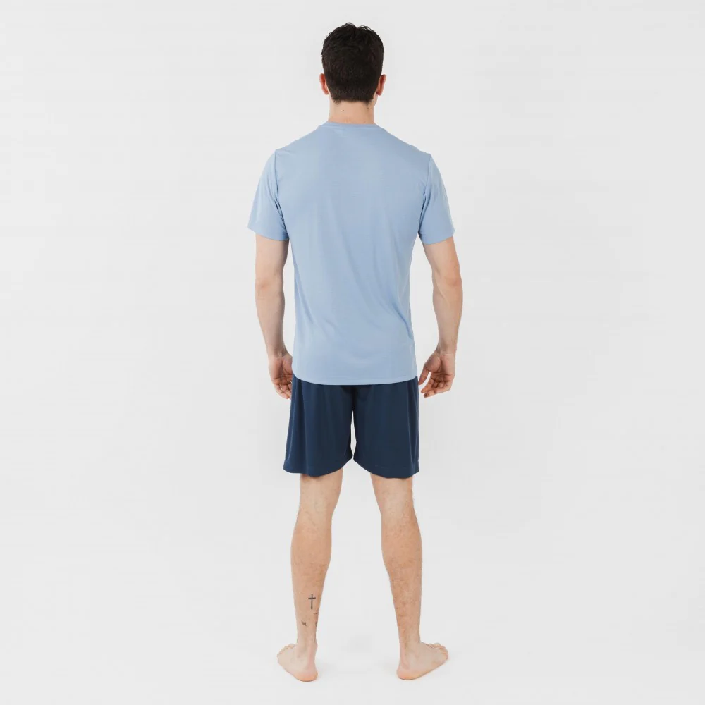 Conjunto deportivo corto tecnico hombre indigo marino - Imagen 6