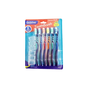Cepillos De Dientes Con Protector  6PCS ( Family Maid)