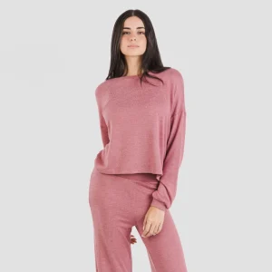 Pijama angorina liso rosa marsala new