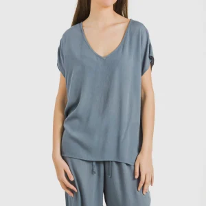 Camiseta manga fluida viscosa bambula lisa