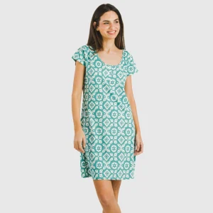 Blusón algodón Eugenia agua marina