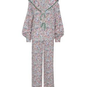 PIJAMA CASTILLO (coral y verde)