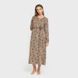 Vestido midi manga larga pico viscosa Sophie