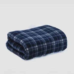 Manta coral Cuadro Brais Azul Marino