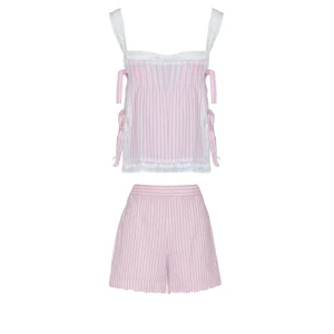 CONJUNTO PIJAMA LENCERO ROSA